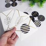 Flower Waterproof Wedding Label Sticker Packaging Thank You Circle Stickers