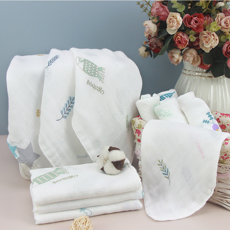 Natural Wood Fiber Solid Color Baby Gauze Blankets Three Layers Plain Dying