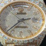 20 Carat White Bussdown Bust Down Watch Rolex Millionaire Conflict Free