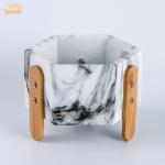 Marble Finish Cactus Flower Pots Homewares Decorative Items Succulents Plant
