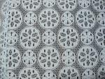 Royal Blue Cotton Nylon Lace Fabric Snowflake Design Dress Material