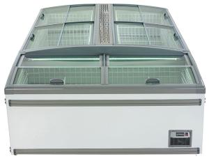 Quality 1040L Top Four Sliding Glass Door Island Display Freezer / Horizontal Commercial Refrigerator wholesale