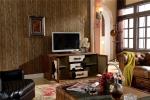 Vintage Milk Cow Leather TV Stand Plywood Frame With Buffer Guide Drawers