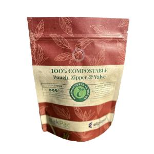Quality Biodegradable Food Packaging Pouch With Zipper Brown Craft Paper Laminated wholesale