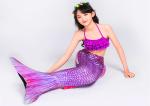 Flexible Ladies Mermaid Tail , Mermaid Tail Swimsuit Adult With Side Fins
