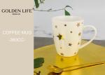 Ceramic Christmas Themed Mugs 360ML Capacity With Real Gold Star And Lines