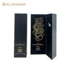 Customized Black Magnet Gold Foil Wine Box Luxury Whiskey Red Wine Gift