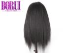 Malaysian Preplucked Kinky Straight Lace Frontal , Virgin Long Lace Front Wigs