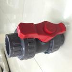 Black Red DN20 UPVC Double Union Ball Valve