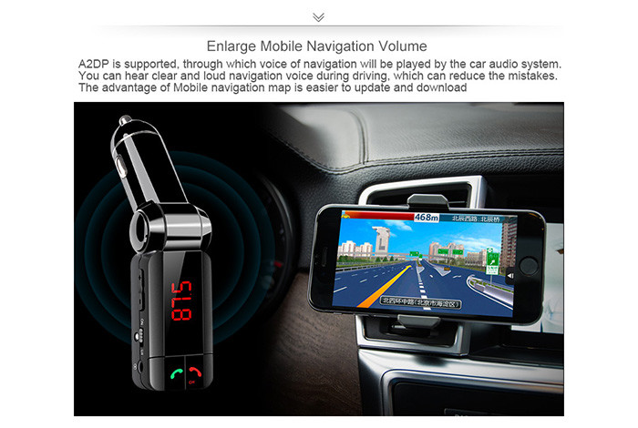 Dual USB Port Bluetooth Car Charger Digital Display For All Types Vehicles