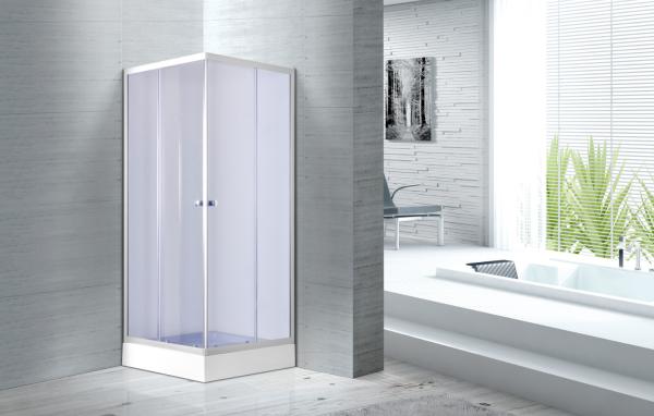 4mm Smoke Glass Convenient Square Bathroom Glass Shower Enclosures Free Standing