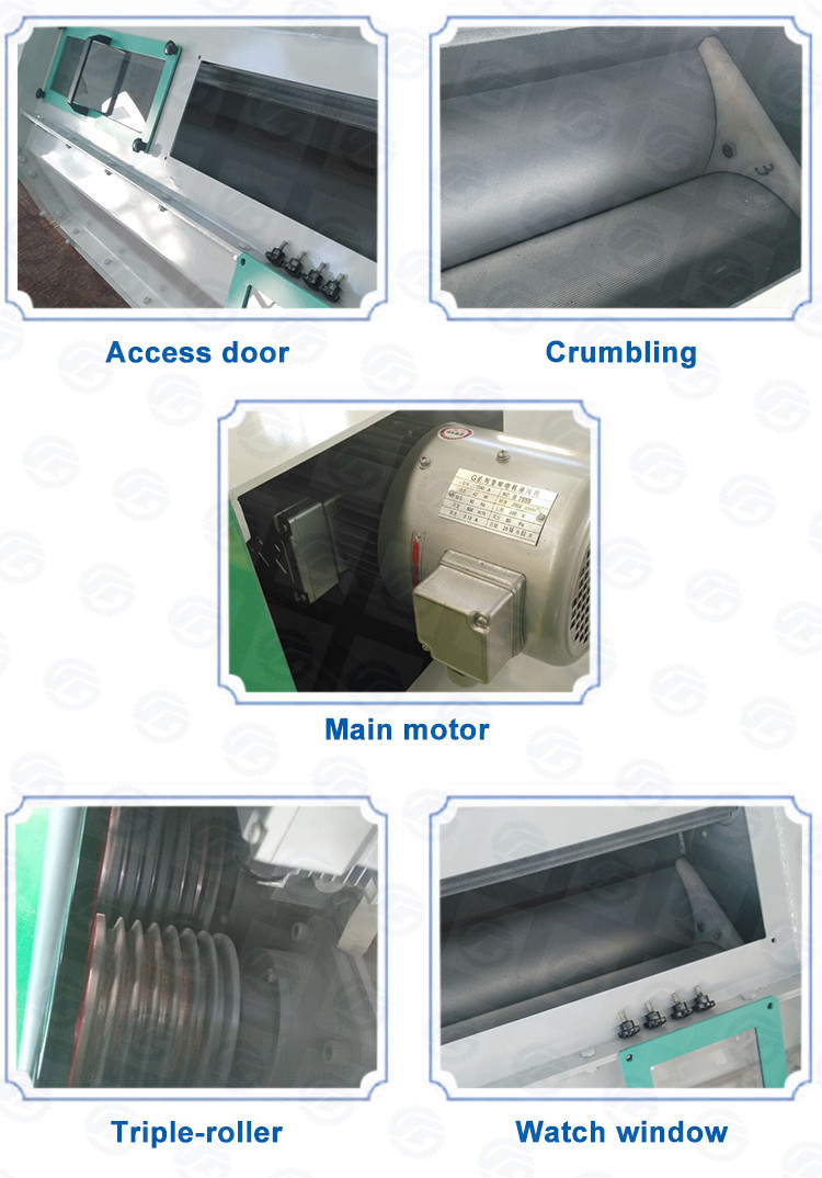 2t/H 4t/H SSLG Feed Mill Machine Double TripleRoller Pellet Crumbler Machine