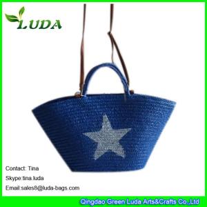 Quality LUDA star painted straw beach bag women wheat straw handbags wholesale