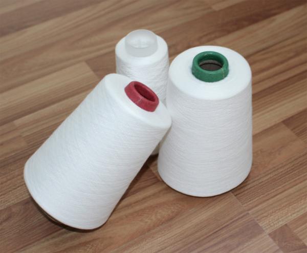 100% Virgin Fiber 30s/2 30s/3 Spun Polyester Yarn Raw White Bright For Sewing