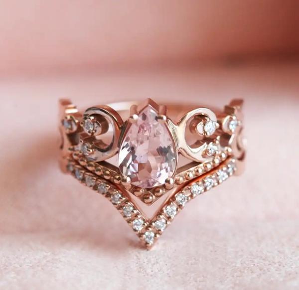 Vintage Grateful S925 Rose Gold Antique Cz Engagement Rings Promise Anniversary