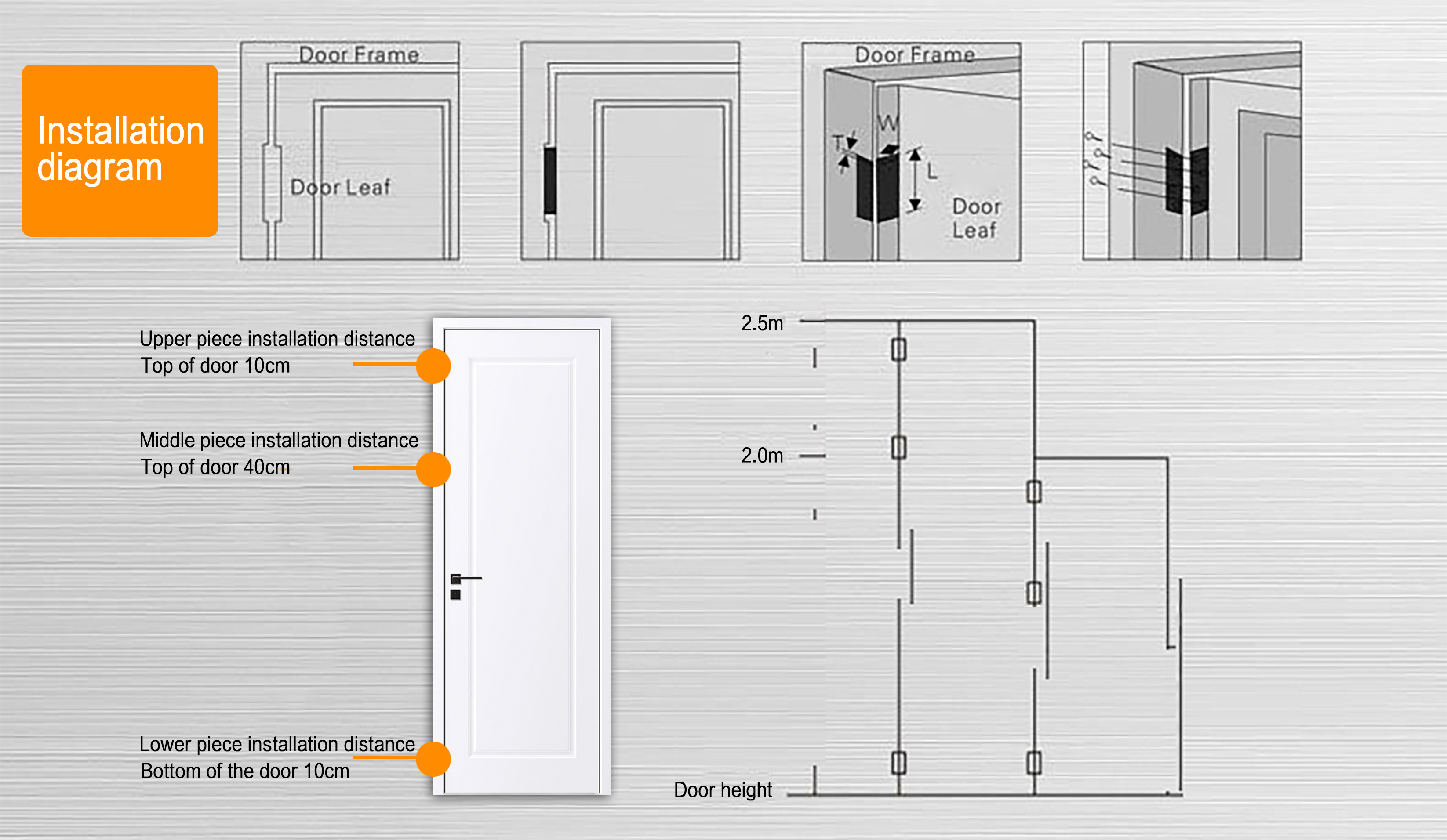Customizable 0-180 Degree Opening Aluminium Door Hinges in Silver Silver Customizable Door & Window Accessories