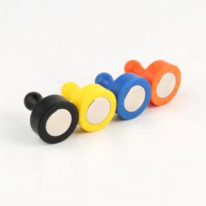 Quality Colorful Plastic Cover Neodymium Push Pin Magnet NiCuNi Coating wholesale