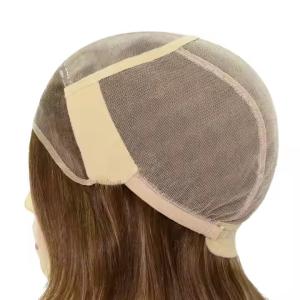 Quality Medical Wig for Alopecia Glueless Human Hair Full Hand-Tied Mono Top Anti-Slip Silicone Medical Wig wholesale