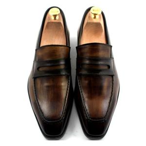Quality Custom Mens Leather Dress Shoes Goodyear Shoe 100% Handmade Genuine Leather Loafers wholesale