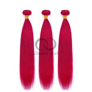 Quality Rose Red Straight Remy Human Hair Bundles Sew In Weave Bundles Brazilian Bundle Deals wholesale