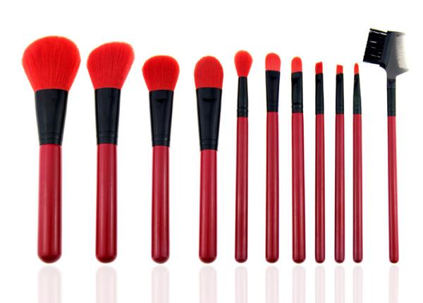 Cheap Red Natural Synthetic Hair Makeup Brushes Professional Makeup Brush Kits for sale