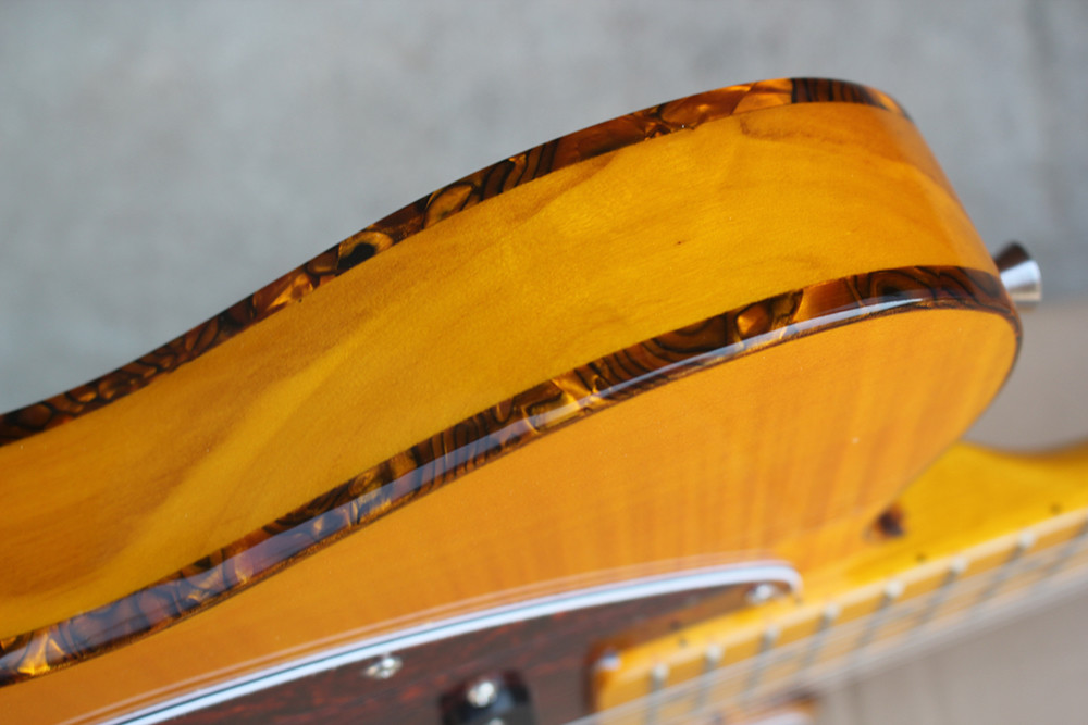 Custom Wholesale Yellow Body Electric Guitar with Red Tortoise Pickguard,Yellow Maple Fretrboard