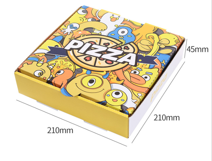 Takeout Disposable Food Grade Containers Corrugated Pizza Boxes Recyclable Kraft Paper