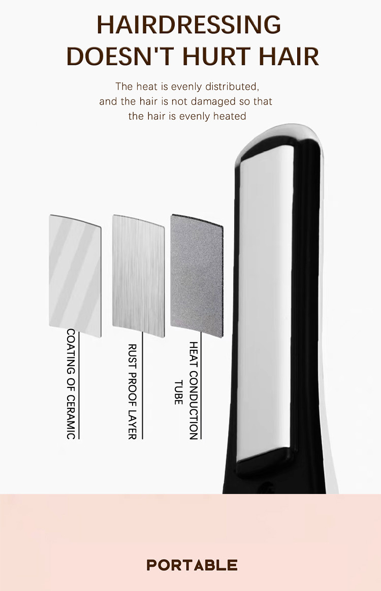 Roll Straight Dual Ceramic Hair Straightening Iron with 2200mah Battery Cell