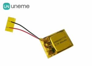 Quality 401115 Rechargeable Polymer Lithium Battery / 3.7V 40mAh Headset Battery wholesale