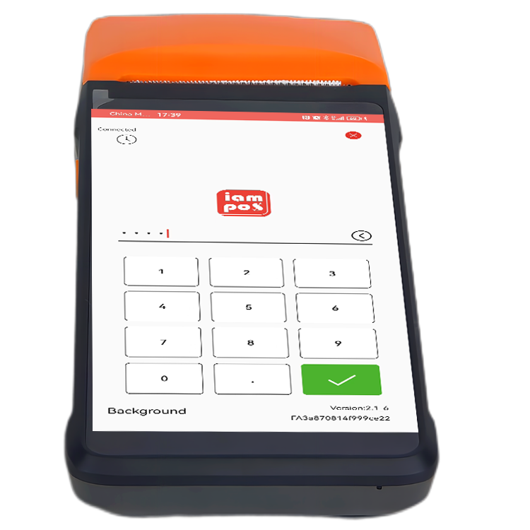 Android 8.1 Handheld POS Terminal with 4000 mAh Battery and Built-in Thermal Printer