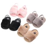 New designed cheap Faux fur soft cotton sole anti-slip prewalker outdoor baby