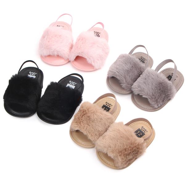 New designed cheap Faux fur soft cotton sole anti-slip prewalker outdoor baby