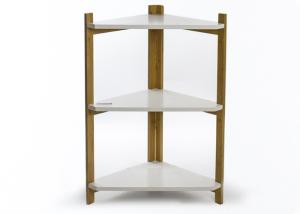 Quality 3 Tier 3KG 60cm Height Bamboo Bathroom Storage Shelf wholesale