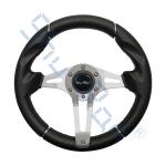 Golf Cart Challenger Black Grip/Aluminum Spokes Steering Wheel For Club Car,