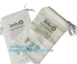 Biodegradable Size 12x16 inch cotton drawstring poly plastic hotel laundry bag
