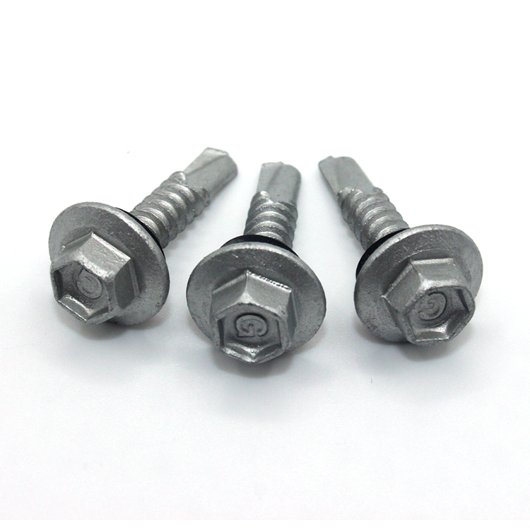 Metric Zinc-aluminum Coated Hex Flange Self Drilling Screws for OEM Customized Service