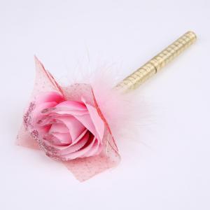 Quality Fashionable wedding golden gift pen signature pen rose flower design pink feather decor wholesale