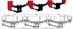 Tandem Axle Trailer Mechanical Suspensions 270MM Hole Q345 Steel 3 Axle 20T
