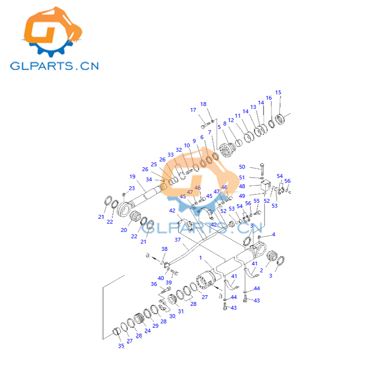 PC1250-7 For Komatsu Excavator Hydraulic Cylinder 707-01-XZ522 Excavator Spare Parts
