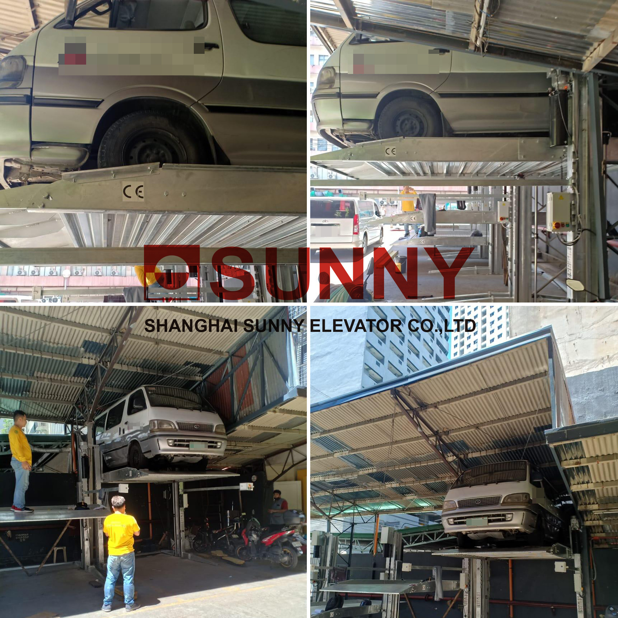 Electric Auto Parking Lift Low Scissor Lift 2 Ton Capacity 2.2kw Automatic Unlock
