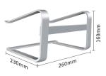 260*230*160MM Lightweight Silver Aluminum Desktop Metal Laptop Stand