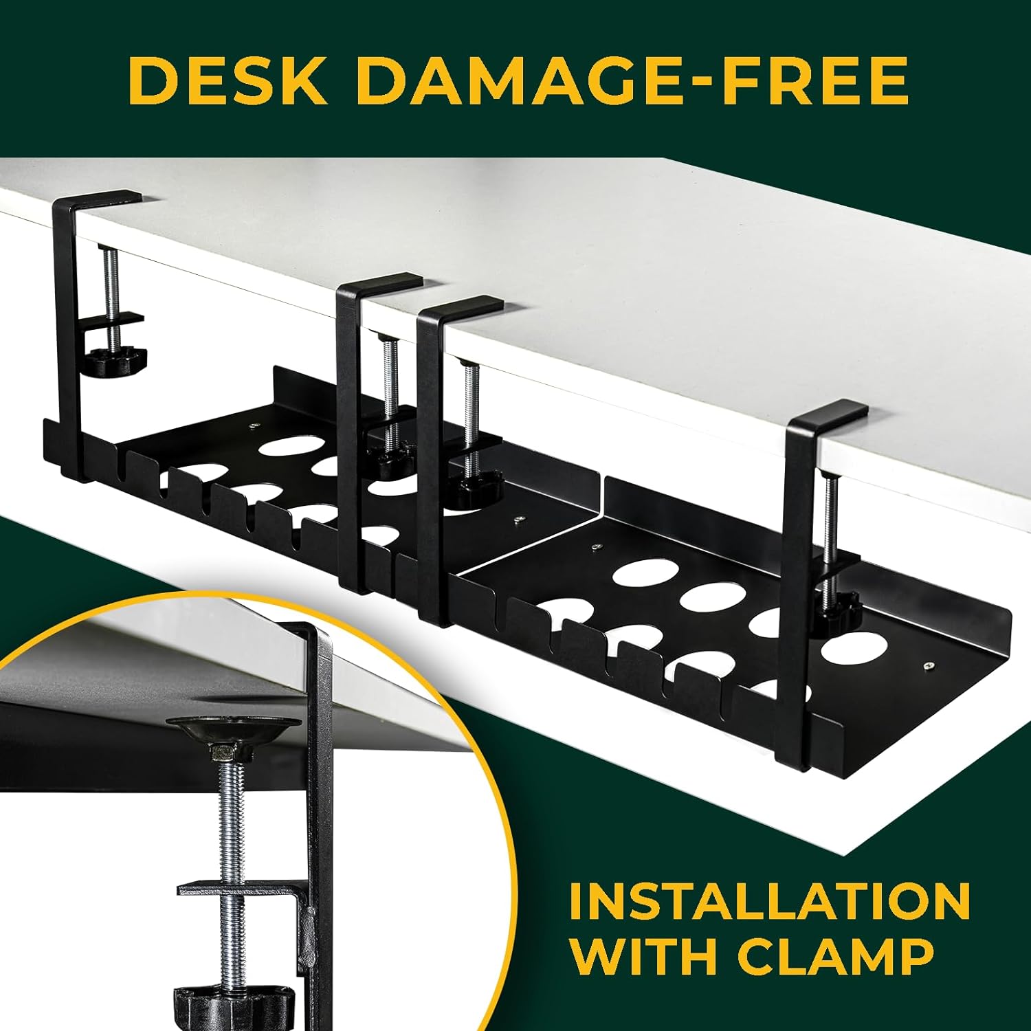 Multifunctional Wire Management Clamp for Sturdy Metal Cable Organization Under Desk