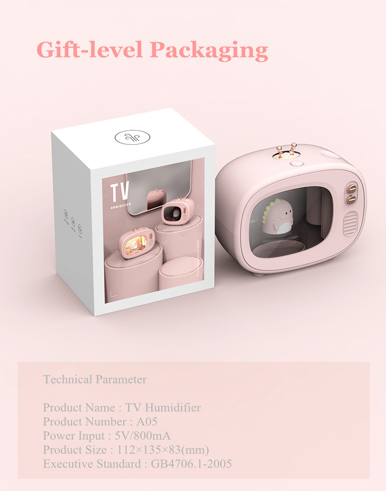Creative TV Cute Pet Ultrasonic Air Humidifier Portable Wireless USB Rechargeable Cool Mist