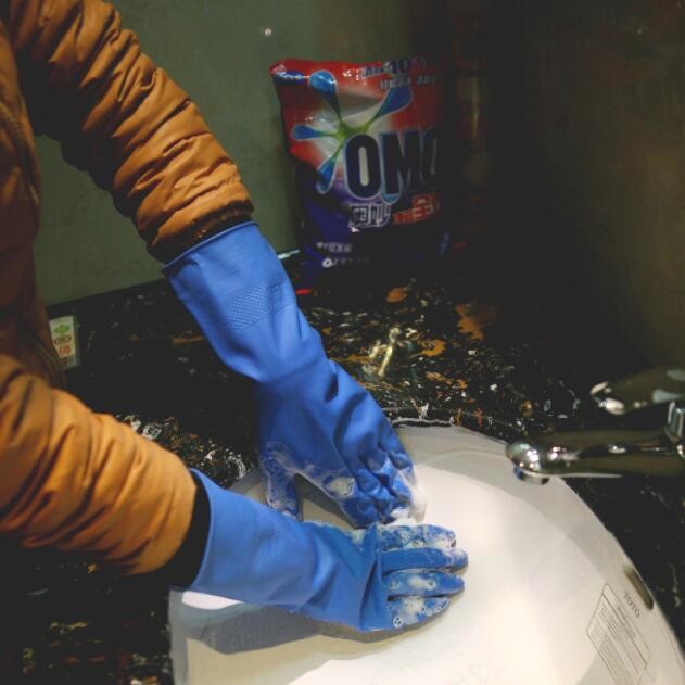 Anti-Oil Dishwashing Gloves Kitchen Rubber Gloves Tear Resistant household gloves