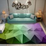 Factory Price Aesthetic 3D Geometric Figure Printed Artistic Living Room Carpet