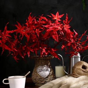 Quality Red Green Artificial Maple Tree Vase Flower Basket Shooting Landscaping Prop wholesale