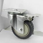 5 Inch 125mm Grey Tread Wheels Total Brake PVC Medium Duty Castors With Dust