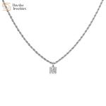 Twisted Chain Stainless Steel Jewelry Initial Letter Alphabet Pendant Necklace