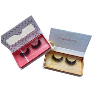 Quality custom red pvc window eyelash gift box with foil stamping logo Luxury eyelash box with ribbon clousure wholesale