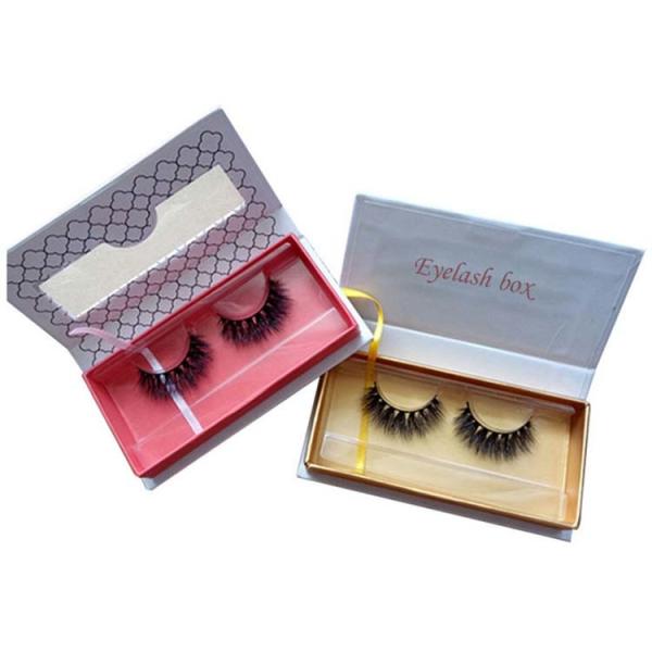 custom red pvc window eyelash gift box with foil stamping logo Luxury eyelash